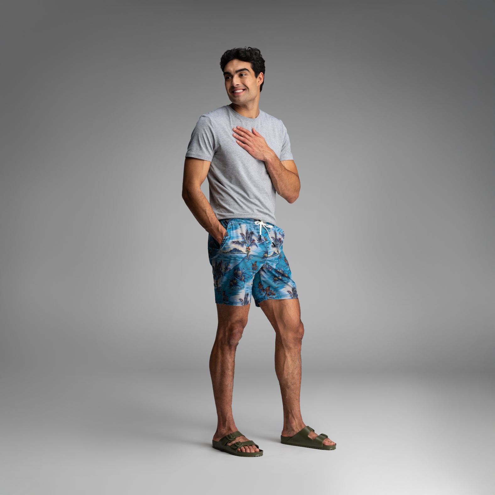 Shoreline 7" Short 2n1 : Vintage Tropics - Sand | BN3TH Underwear