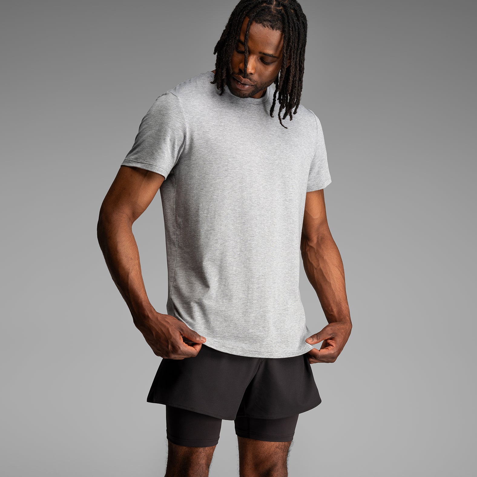 Classic Essentials Crew Tee Heather Grey 2 Packfrom BN3TH Underwear
