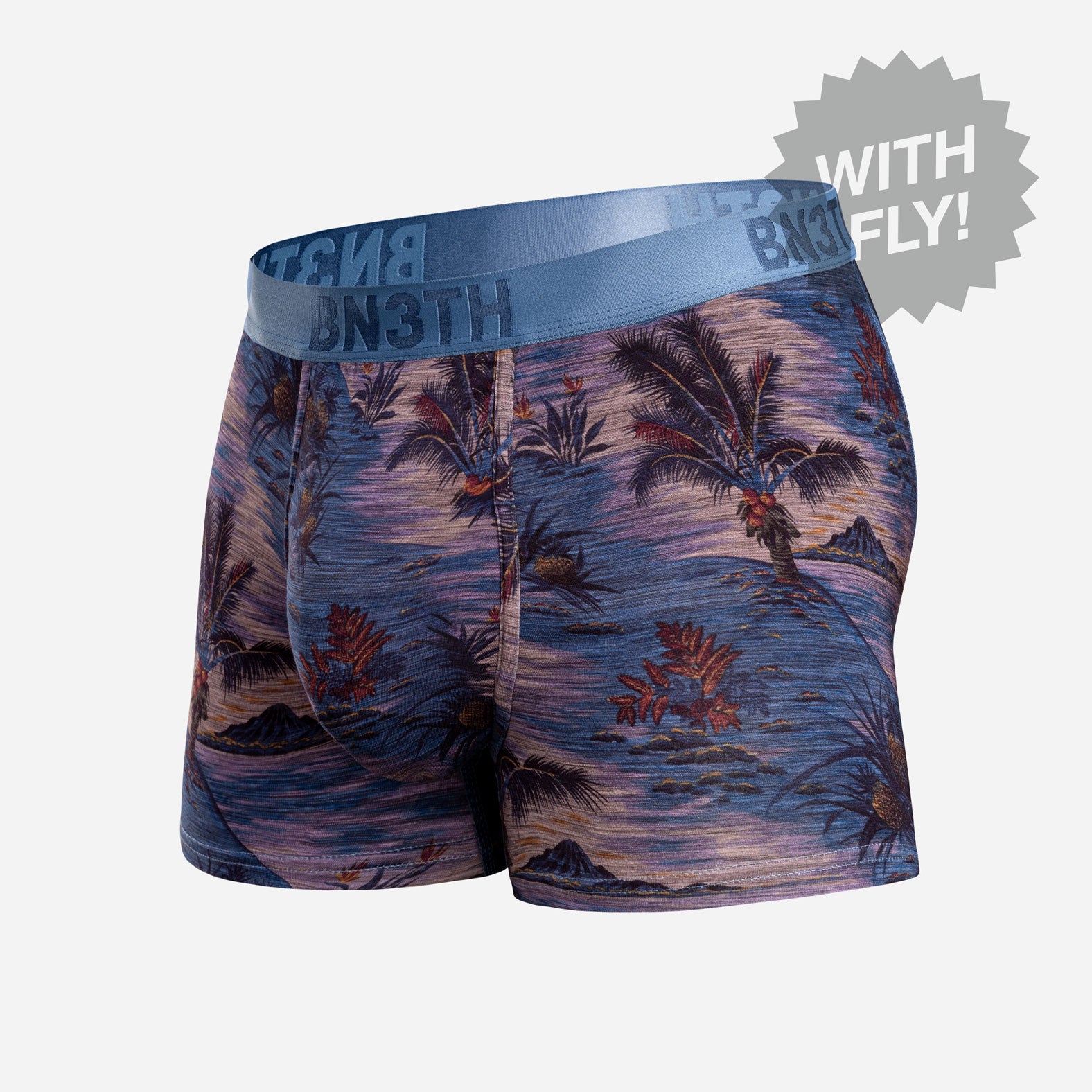 Classic Icon Trunk With Fly : Vintage Tropics-Heather Fog from BN3TH Underwear