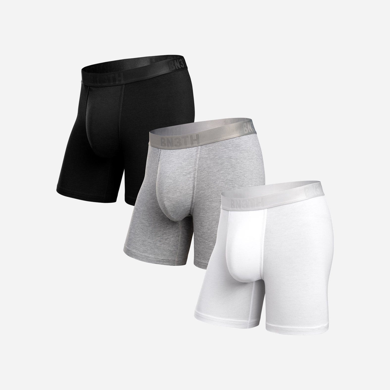 Essentials Boxer Brief : Black/Heather Gray/White 3 Pack