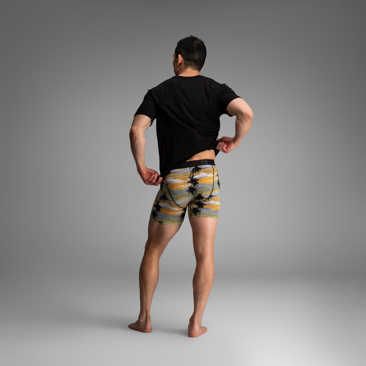 Essentials Boxer Brief: Palm Tree Horizon - Slate