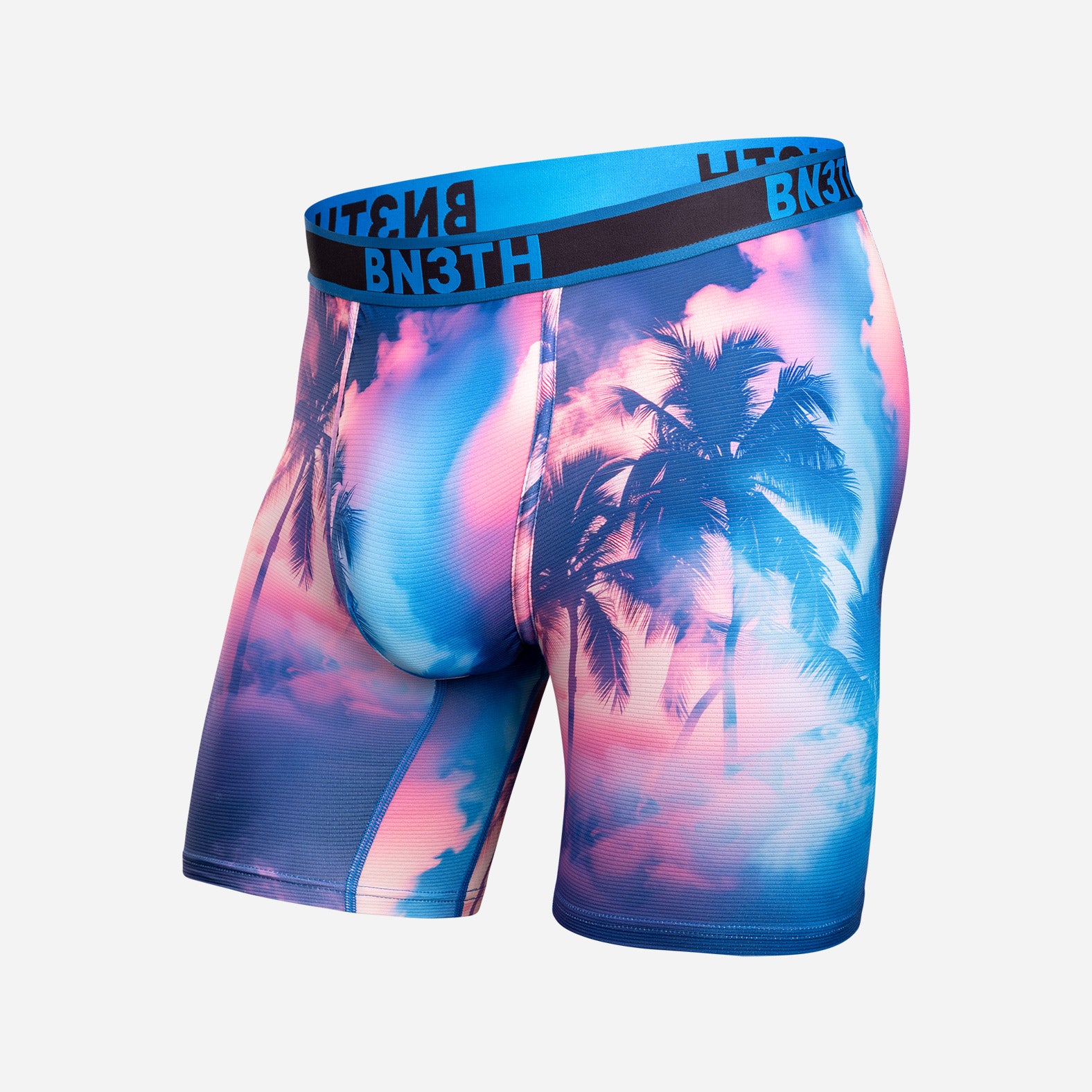 Pro Flex Max Boxer Brief: Smokey Palms-Blue Lolite | BN3TH Underwear