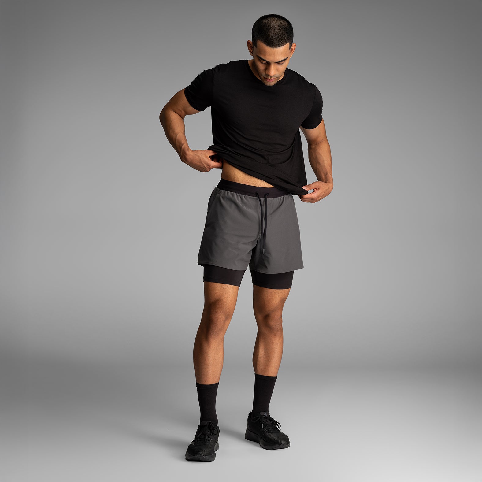 Session Short 2N1 Training Short 5": Shadow Grey | BN3TH Underwear