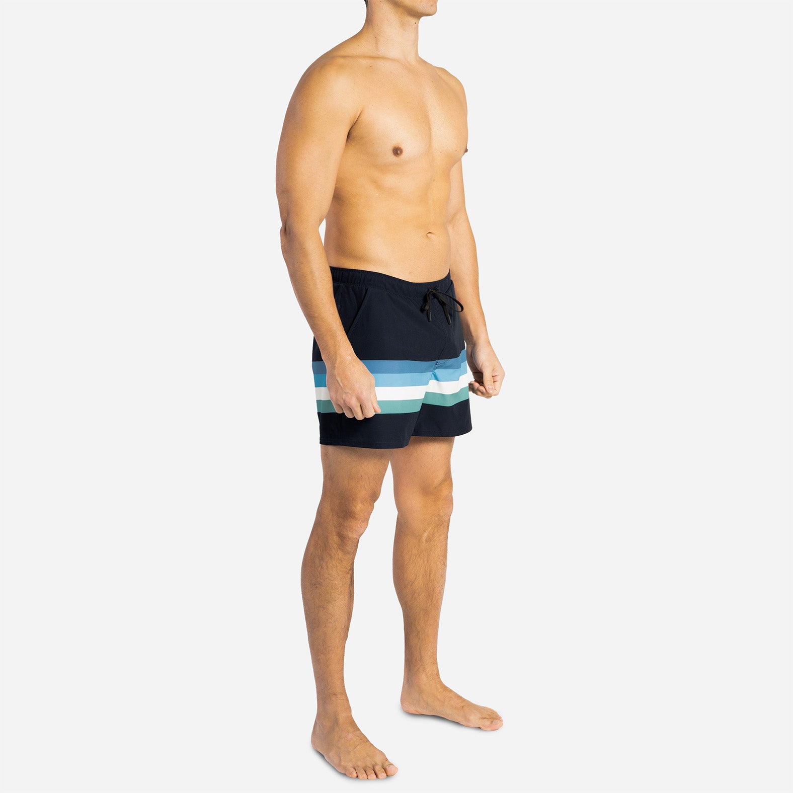 AGUA VOLLEY 2n1 SWIM SHORT 5": RETROSTRIPE FOG