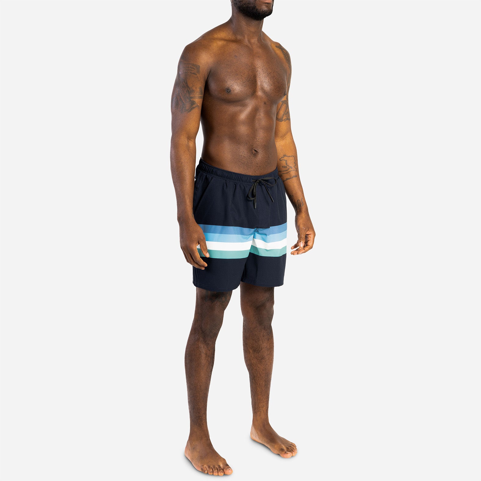 AGUA VOLLEY 2n1 SWIM SHORT 7": RETROSTRIPE FOG