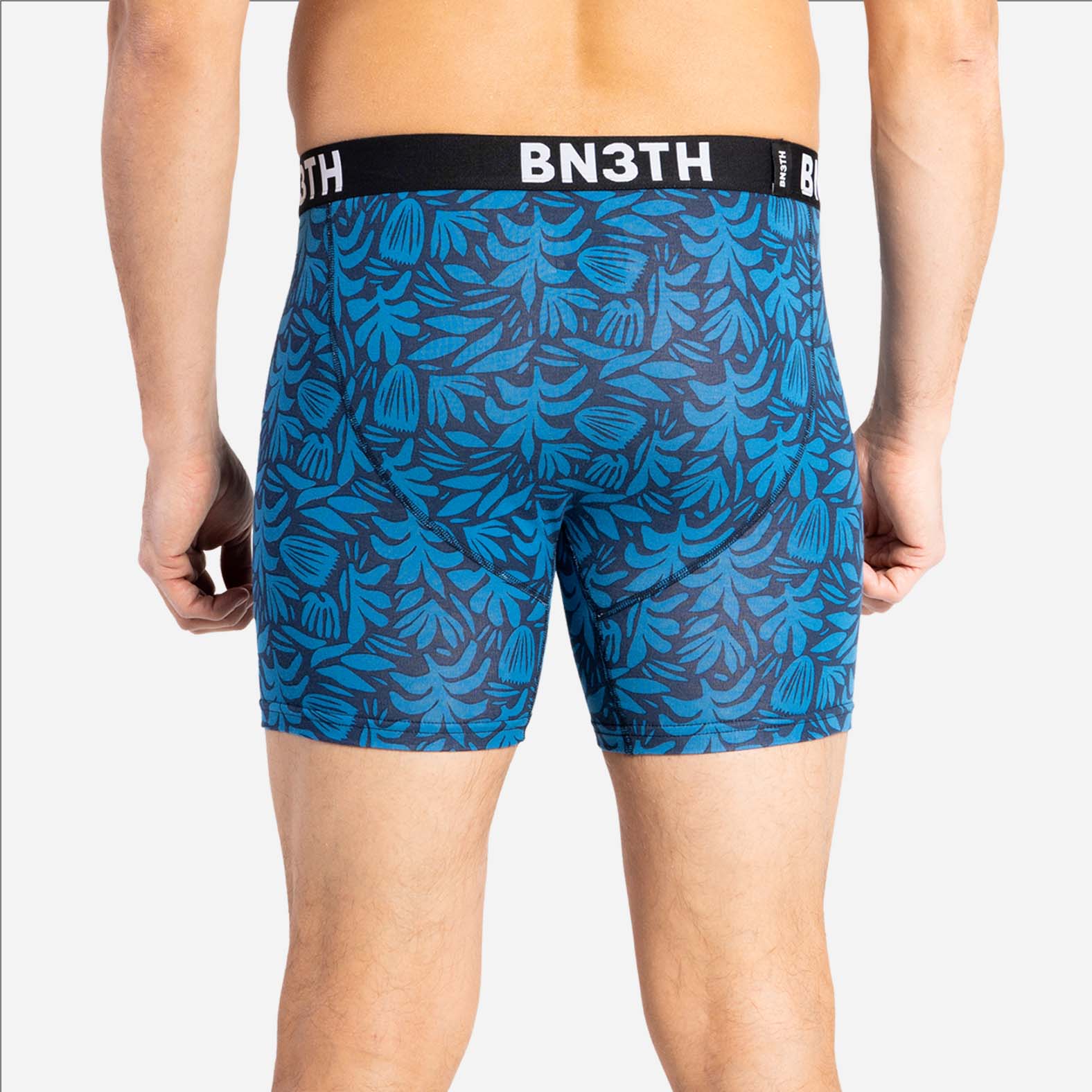 OUTSET BOXER BRIEF: ABSTRACT TROPICAL NAVY