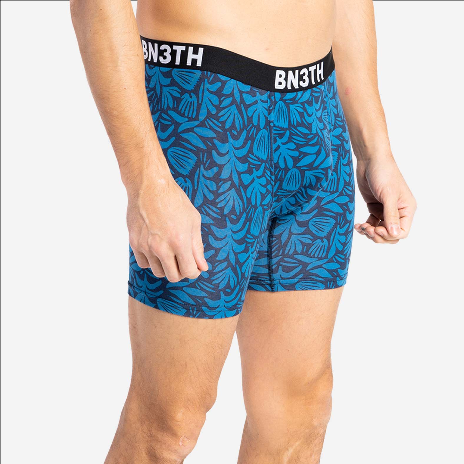 OUTSET BOXER BRIEF: ABSTRACT TROPICAL NAVY