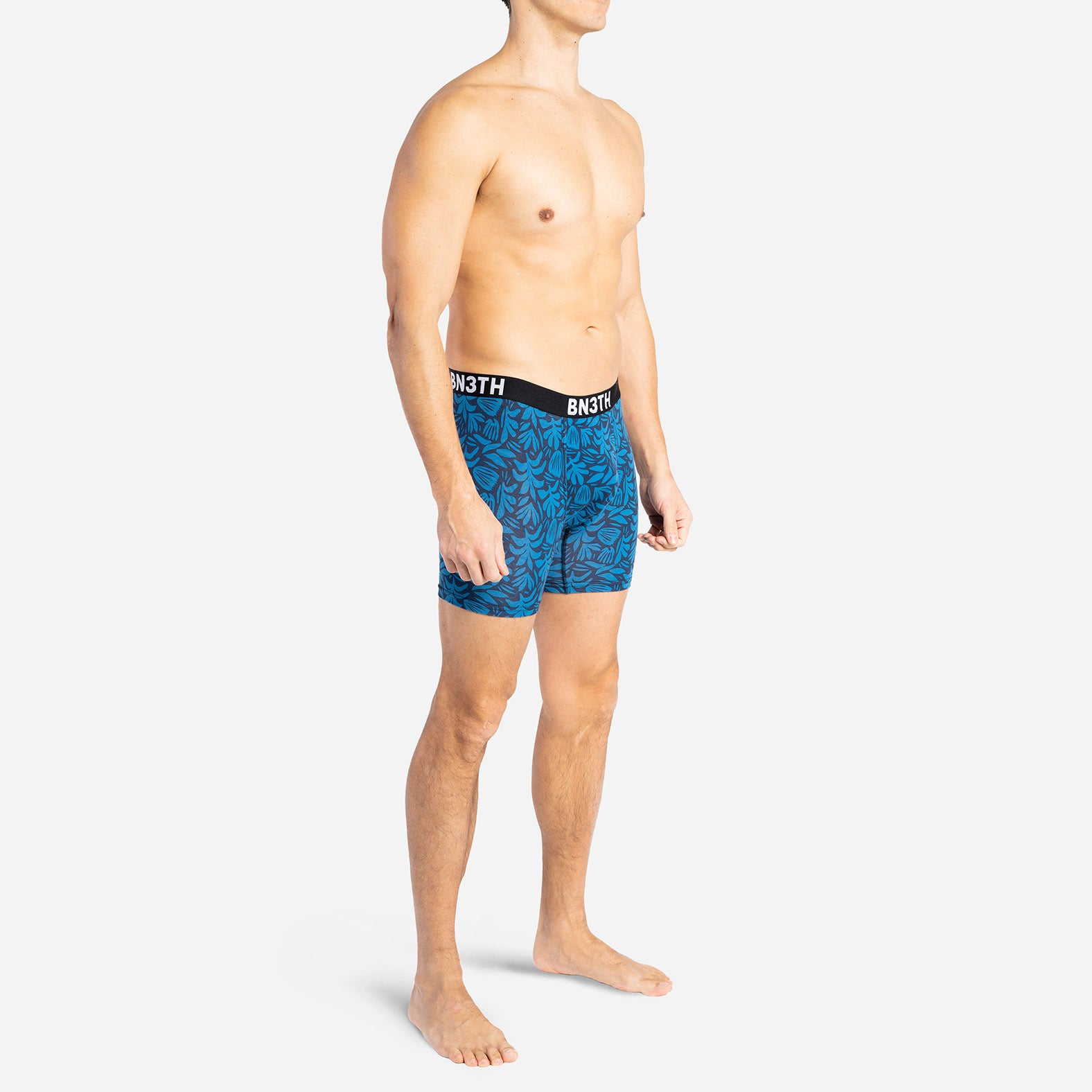 OUTSET BOXER BRIEF: ABSTRACT TROPICAL NAVY