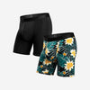 CLASSIC BOXER BRIEF: BLACK/TROPICAL FLORAL BLACK 2 PACK