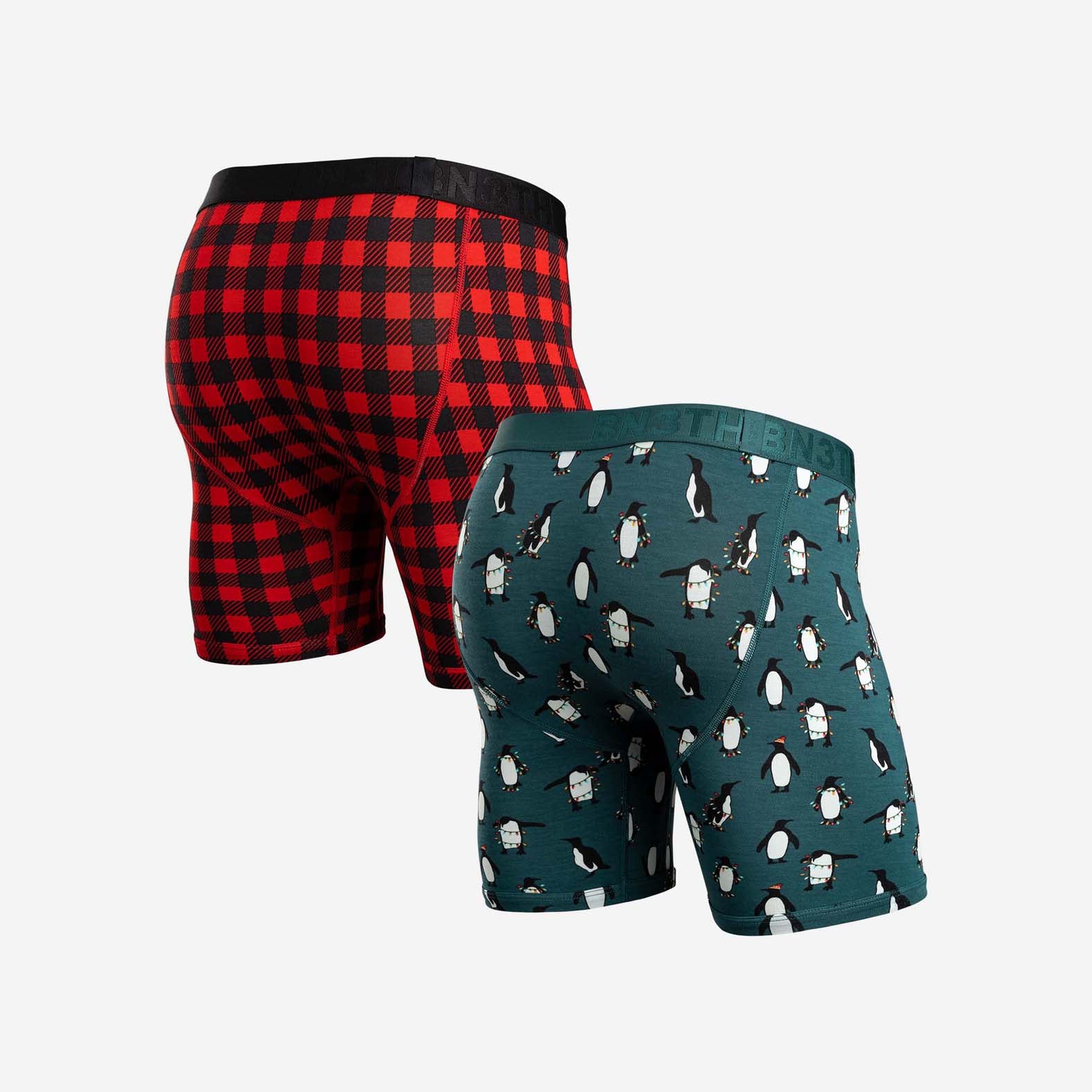 CLASSIC BOXER BRIEF: BUFFALO CHECK/PENGUINS 2 PACK