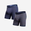 CLASSIC BOXER BRIEF: NAVY/TRACK STRIPE DARK NAVY 2 PACK