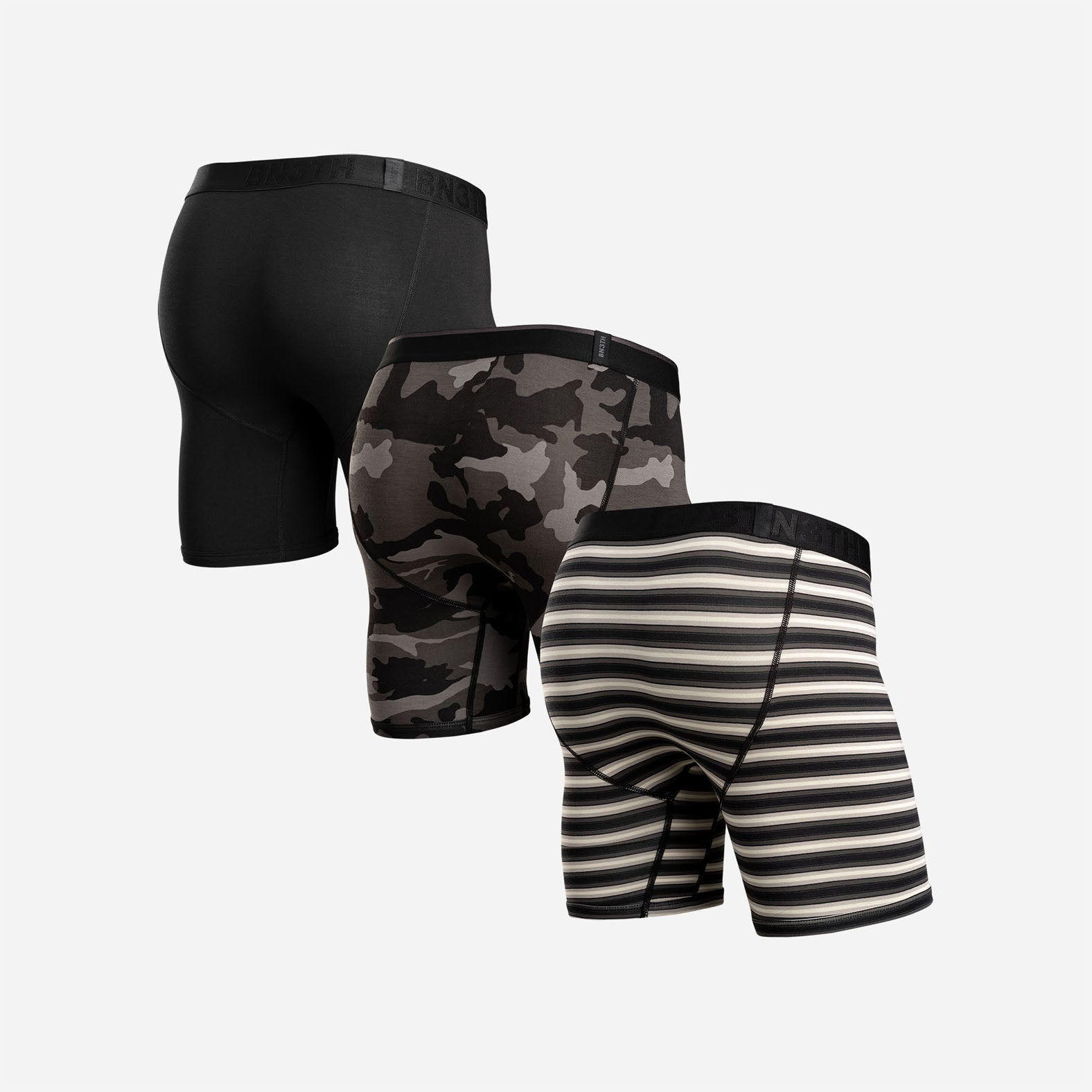 CLASSIC BOXER BRIEF: BLACK/TRACK STRIPE BLACK/COVERT CAMO 3 PACK
