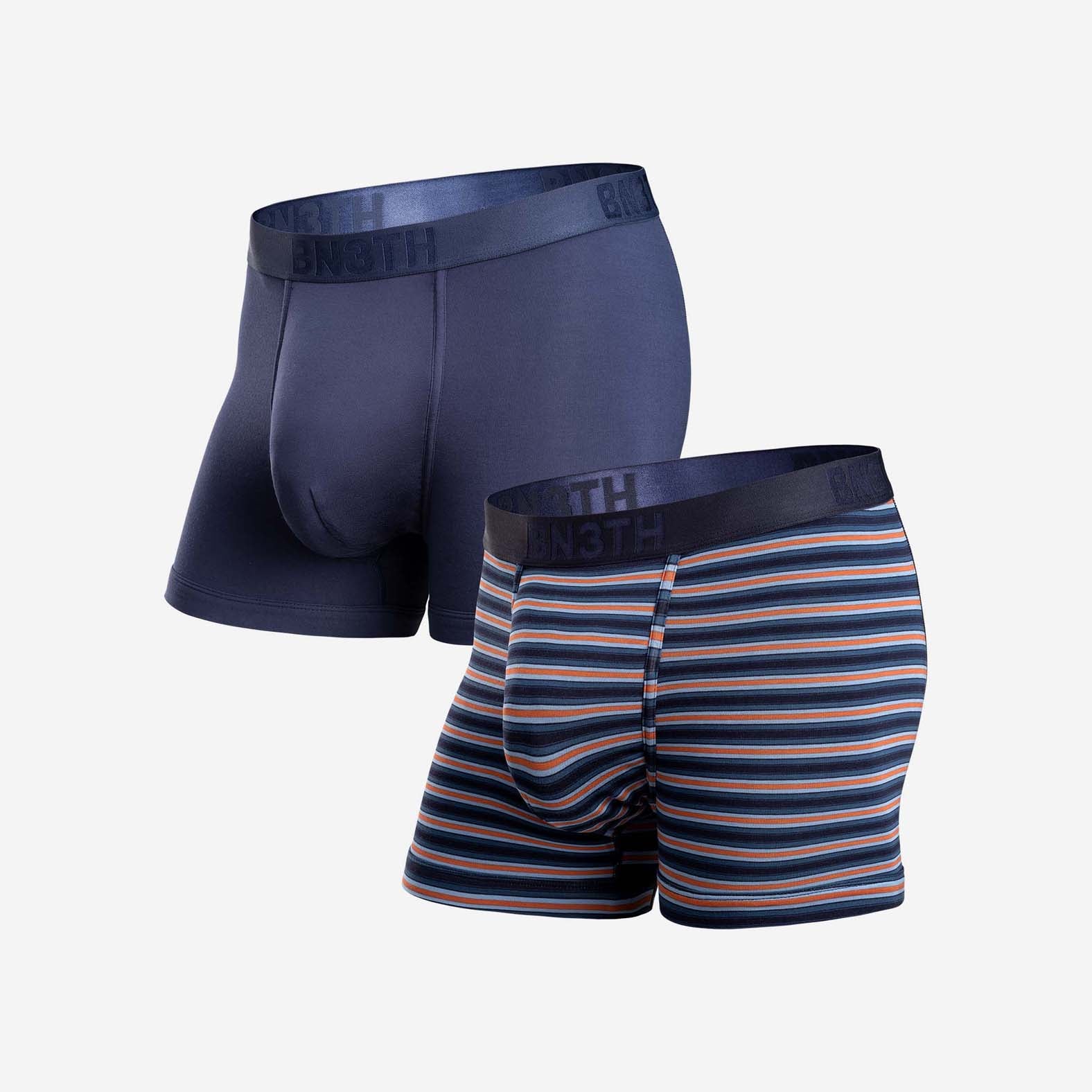 CLASSIC TRUNK: NAVY/TRACK STRIPE DARK NAVY 2 PACK