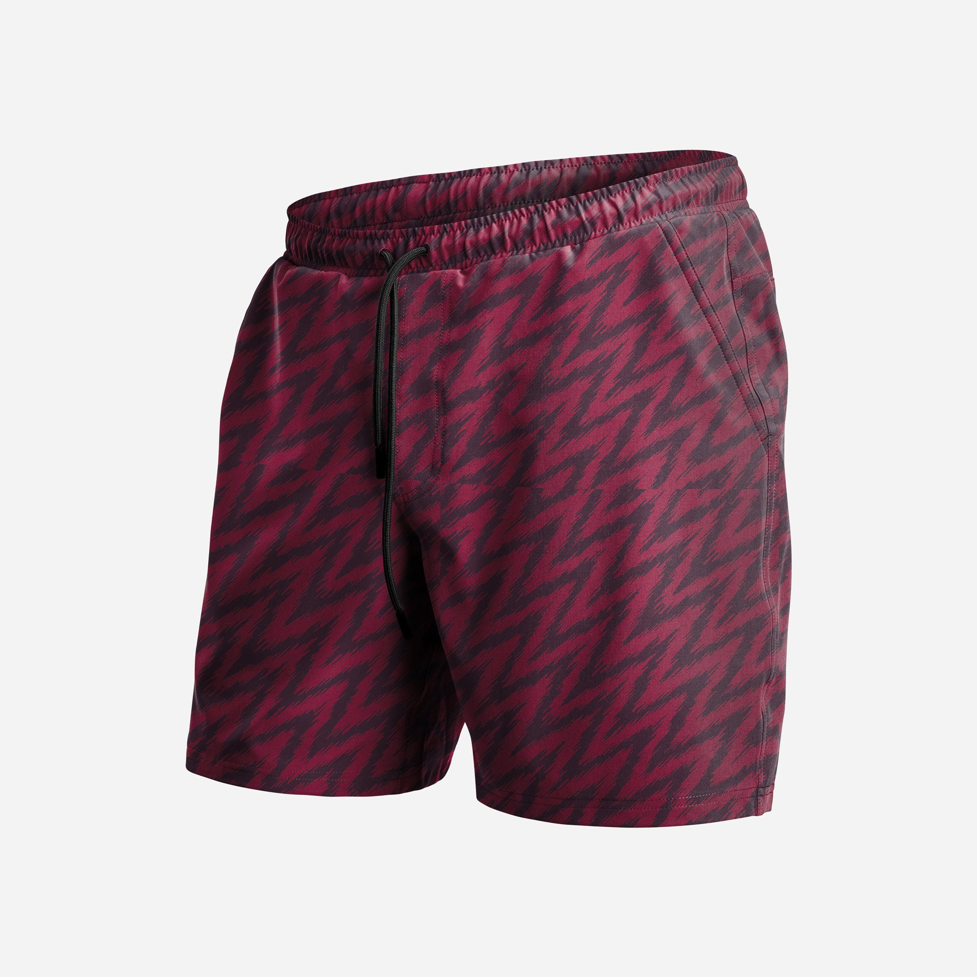 AGUA VOLLEY 2n1 SWIM SHORT 7": IKAT CABERNET