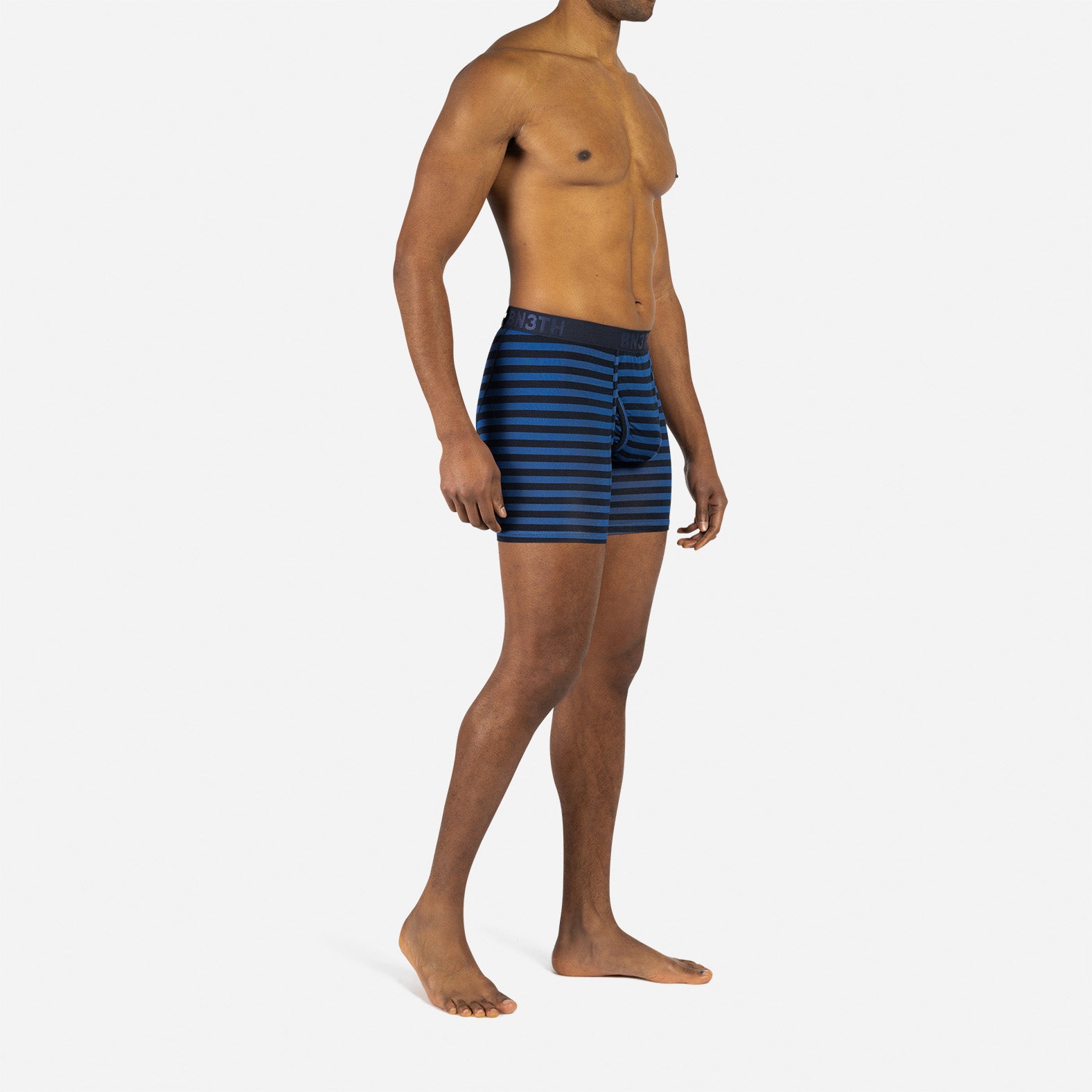 CLASSIC BOXER BRIEF WITH FLY: TRADITIONAL STRIPE QUARTZ
