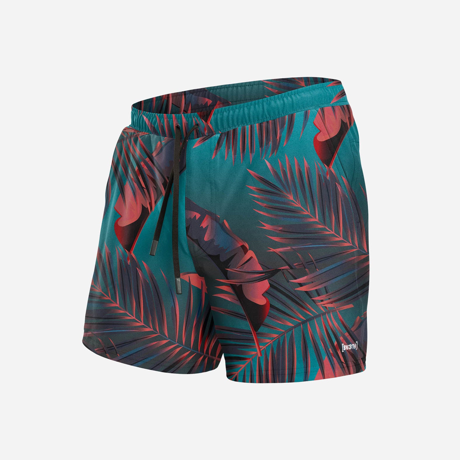 AGUA VOLLEY 2n1 SWIM SHORT 5": RADICAL TROPICS TEAL