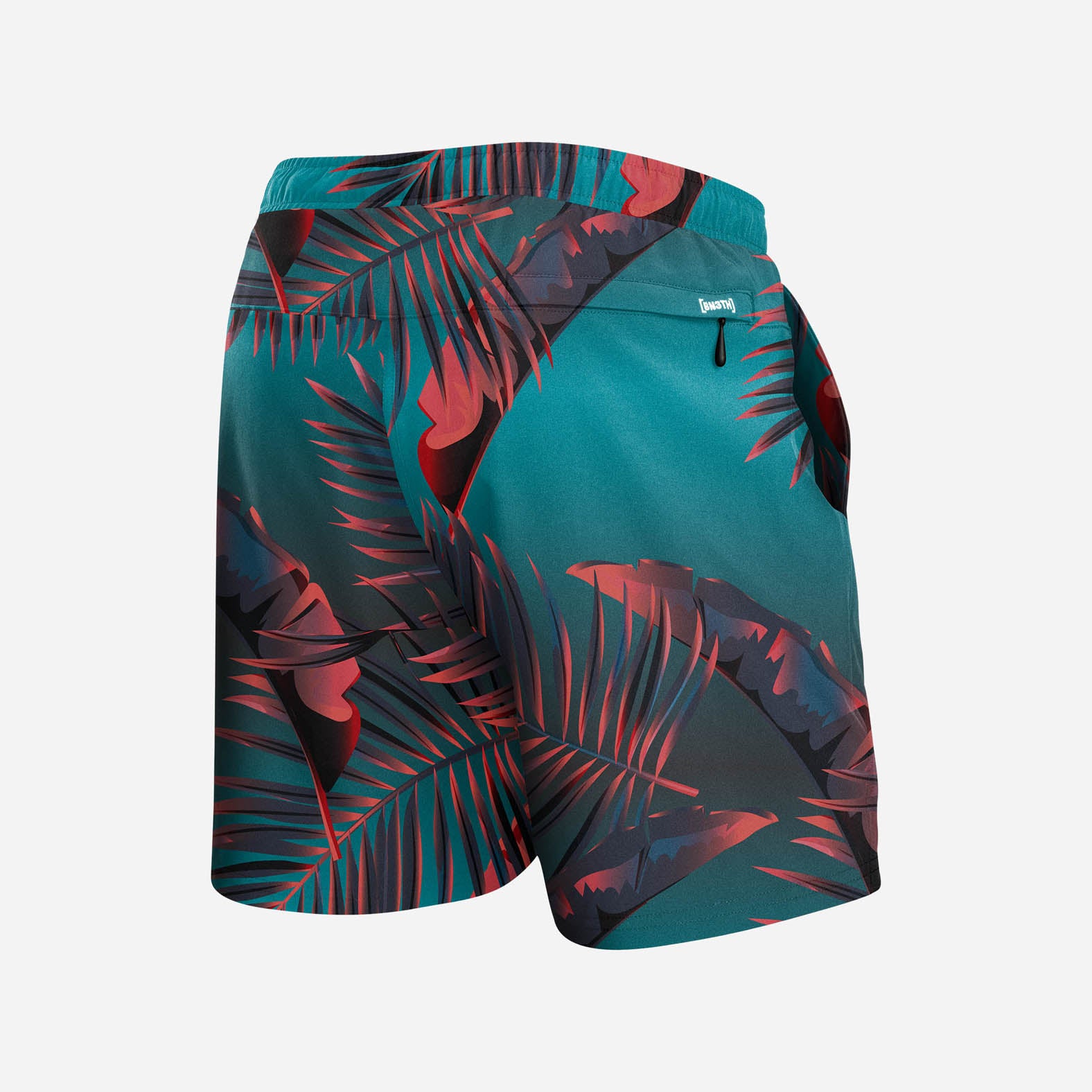 AGUA VOLLEY 2n1 SWIM SHORT 7": RADICAL TROPICS TEAL