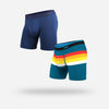CLASSIC BOXER BRIEF: NAVY/RETROSTRIPE TEAL 2 PACK