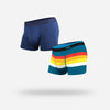 CLASSIC TRUNK: NAVY/RETROSTRIPE TEAL 2 PACK