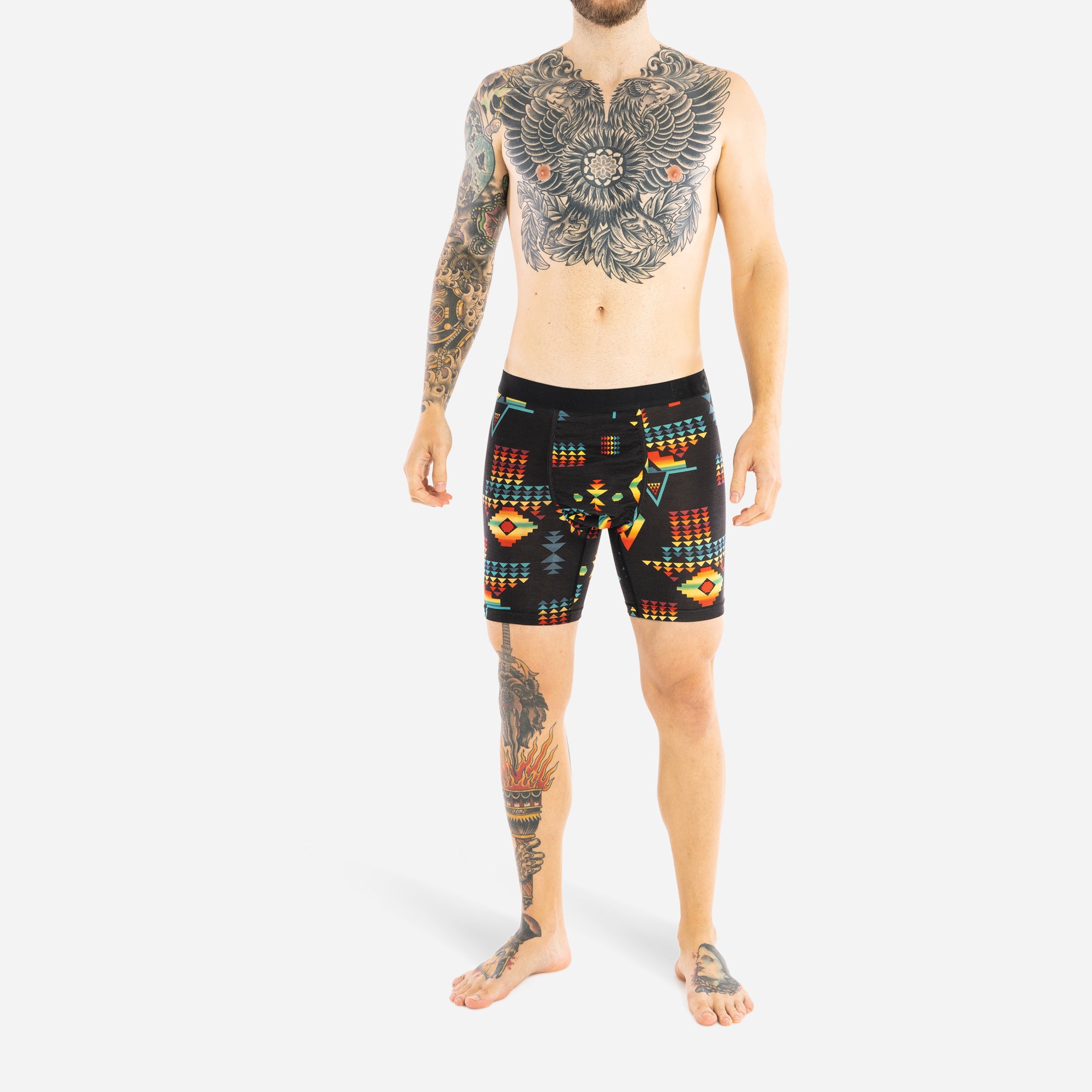MERINO BOXER BRIEF: SOUTHWEST BLACK