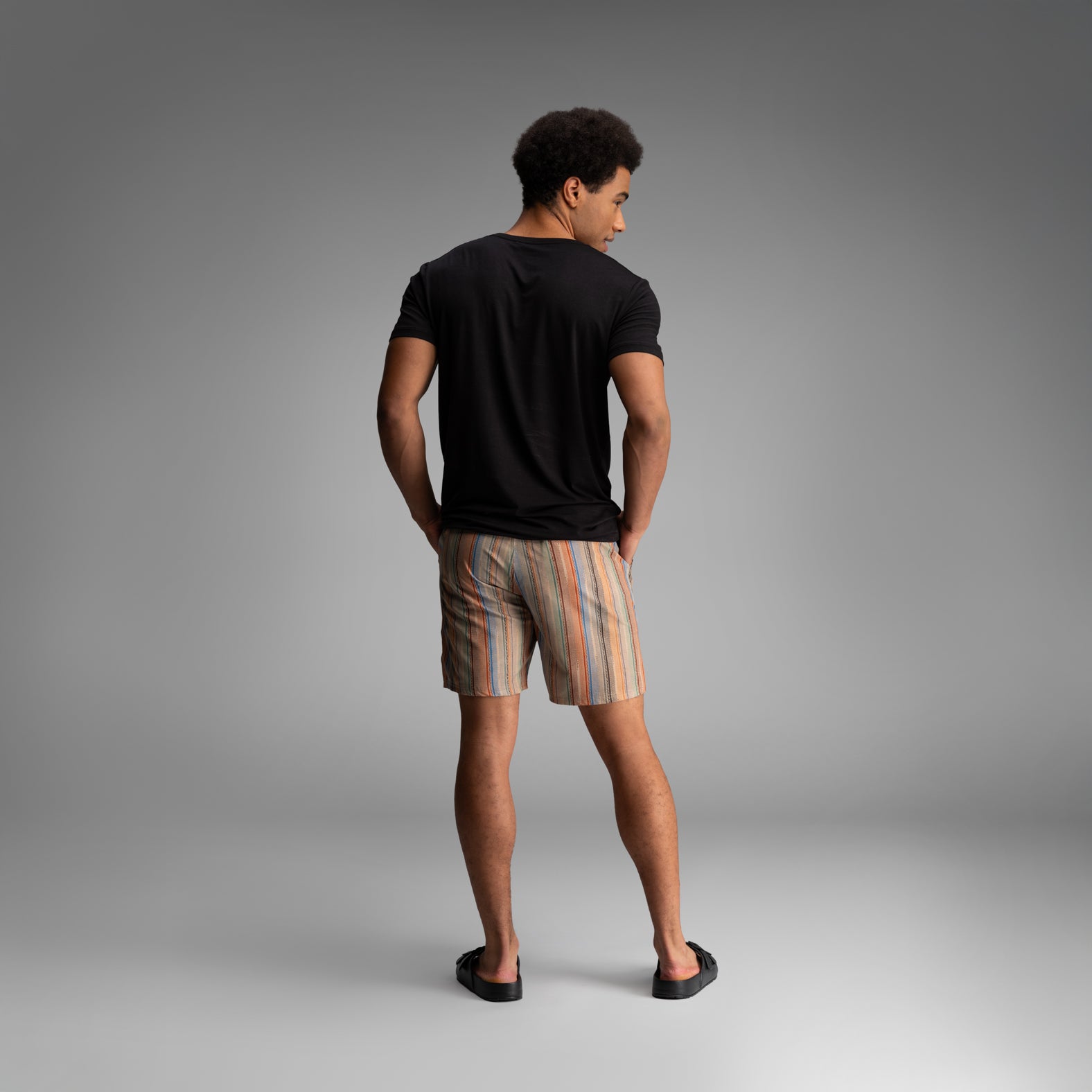 Shoreline 7" Short 2n1 : Ikat Stripe - Beige | BN3TH Underwear