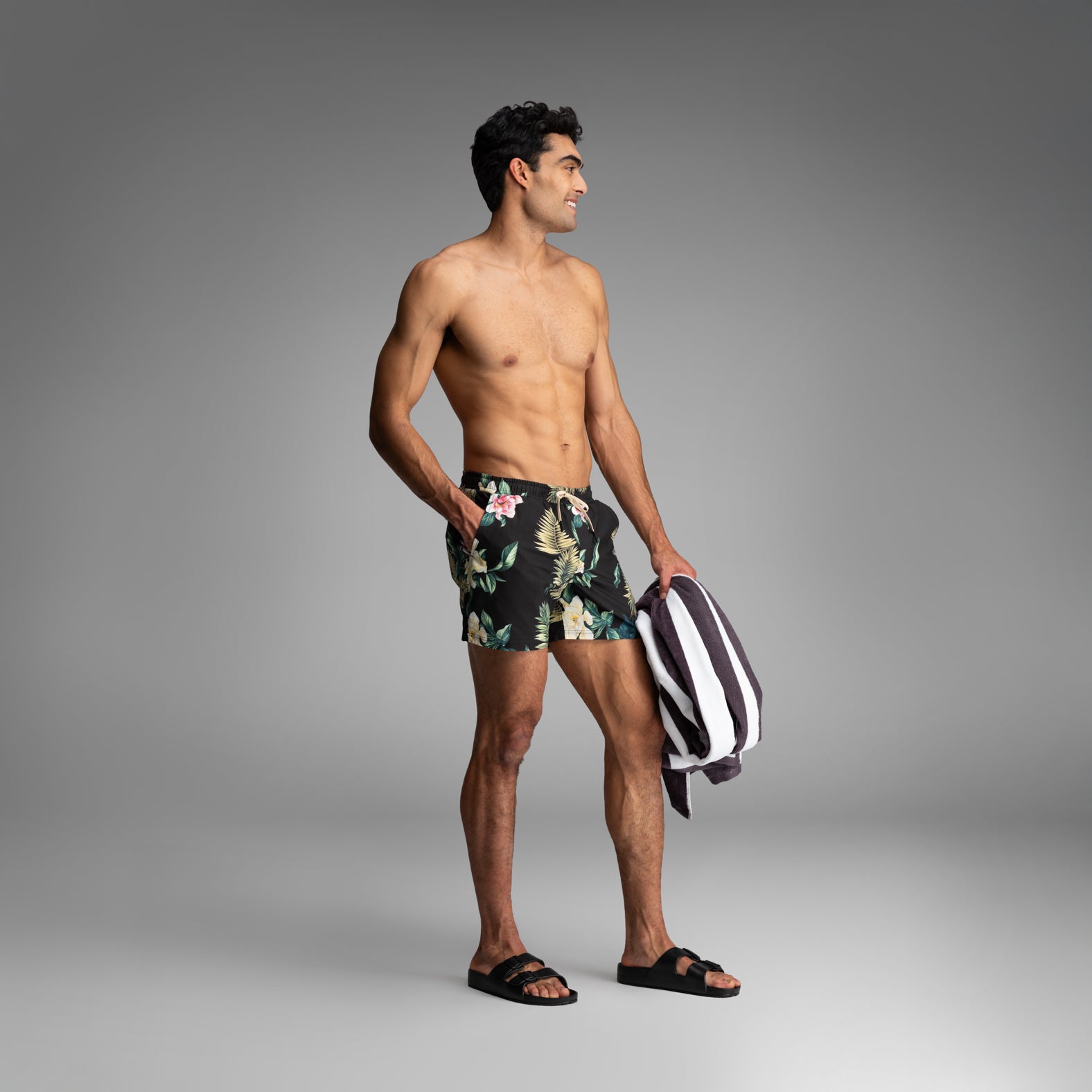 Wave 5" Swim Short 2N1 : Magnolia Black | BN3TH Underwear