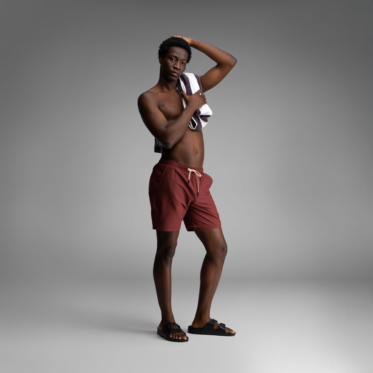 Wave 7" Swim Short 2N1 : Red Mahogany | BN3TH Underwear