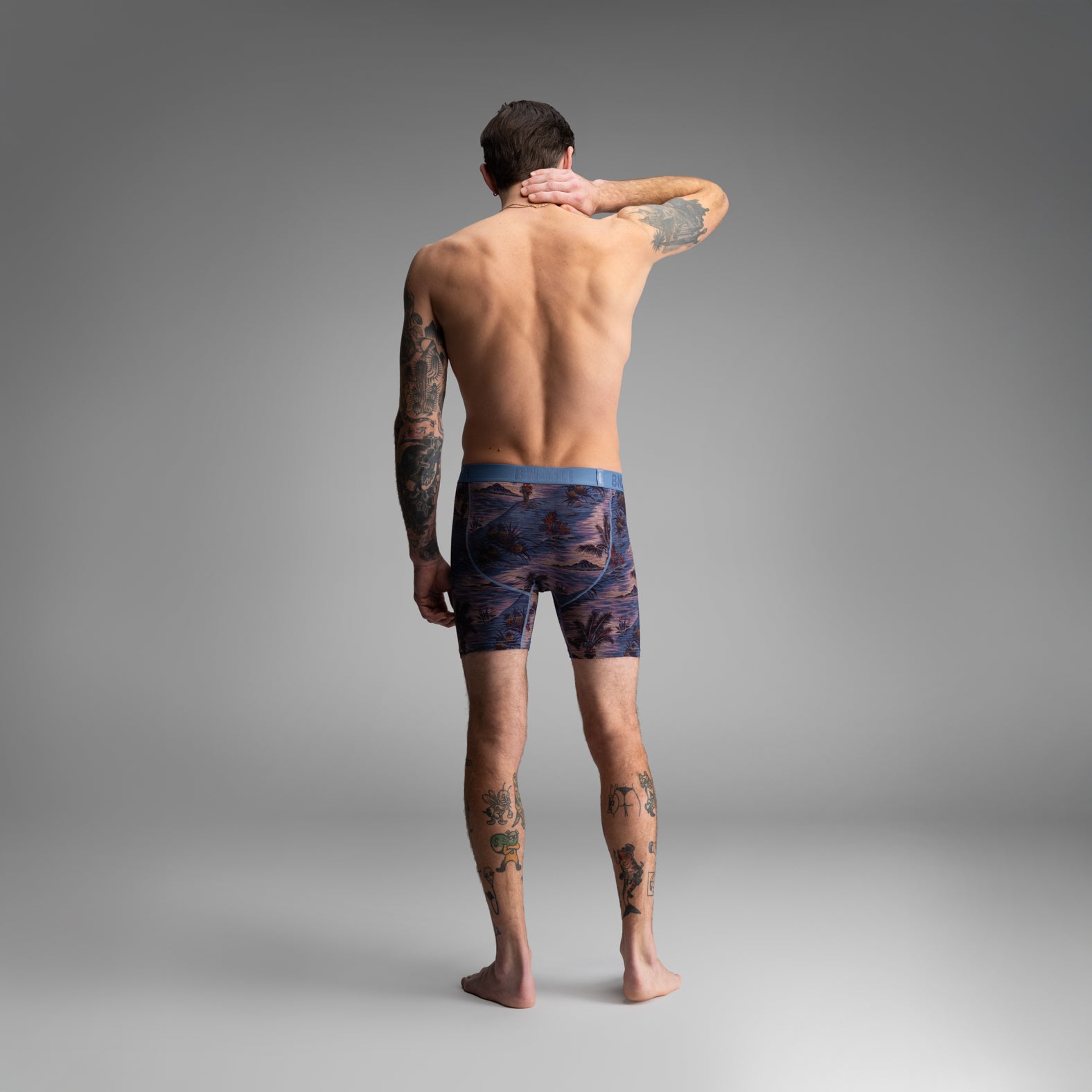 Classic Icon Boxer Brief With Fly : Vintage Tropics - Heather Fog