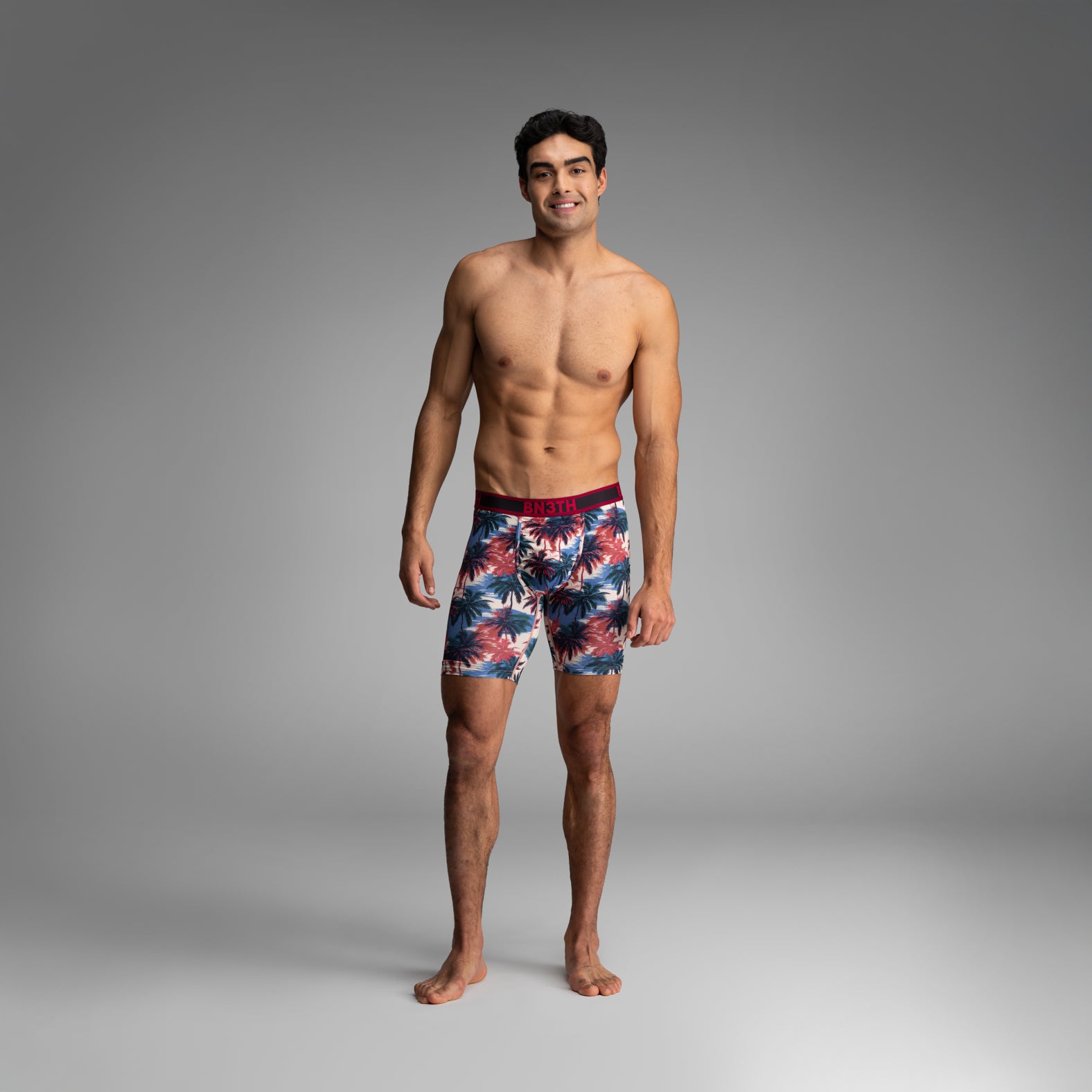 Pro Flex Max Boxer Brief: Electric Palm-Heather Sand | BN3TH Underwear