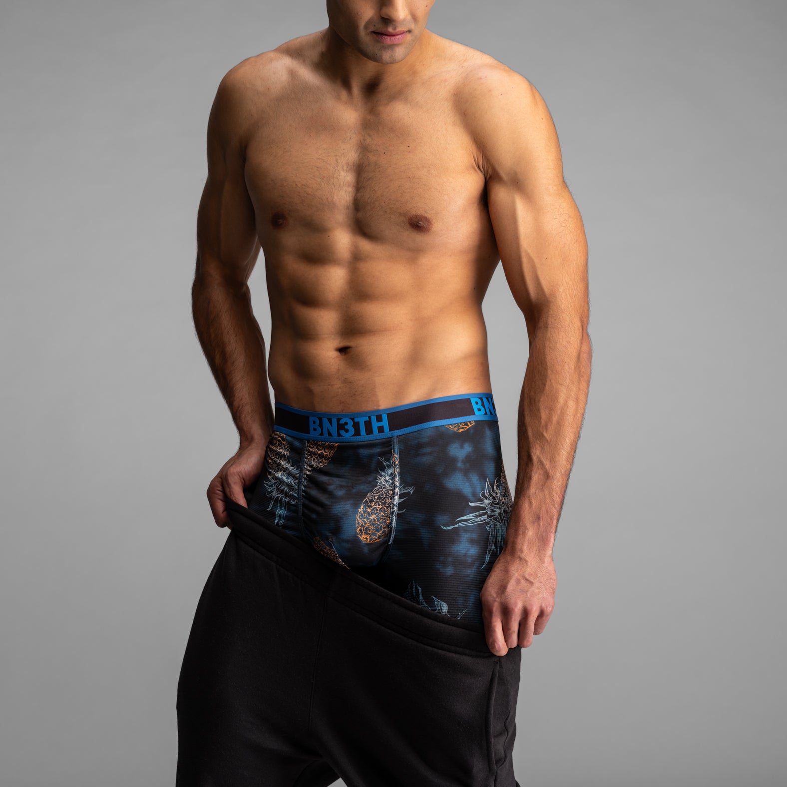 Pro Flex Max Boxer Brief: Tie Dye Pineapple Ombre-Navy | BN3TH Underwear