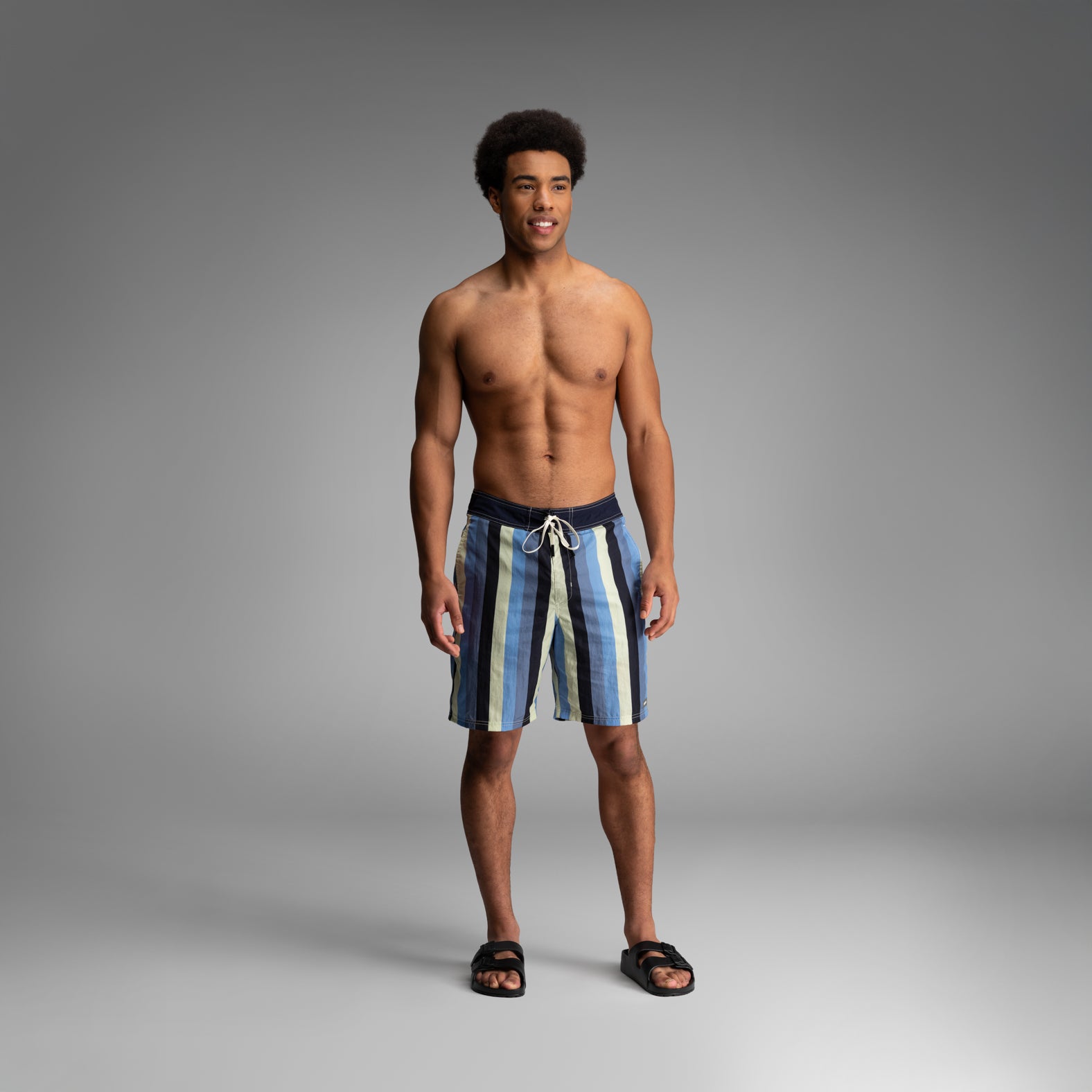 Riptide 2N1 Boardshort : Wide Stripe - Fog | BN3TH Underwear