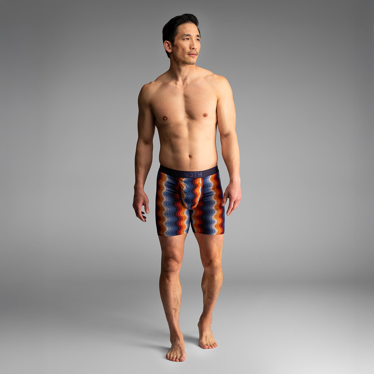 Classic Boxer Brief With Fly  Retro Wave Blackfrom BN3TH Underwear