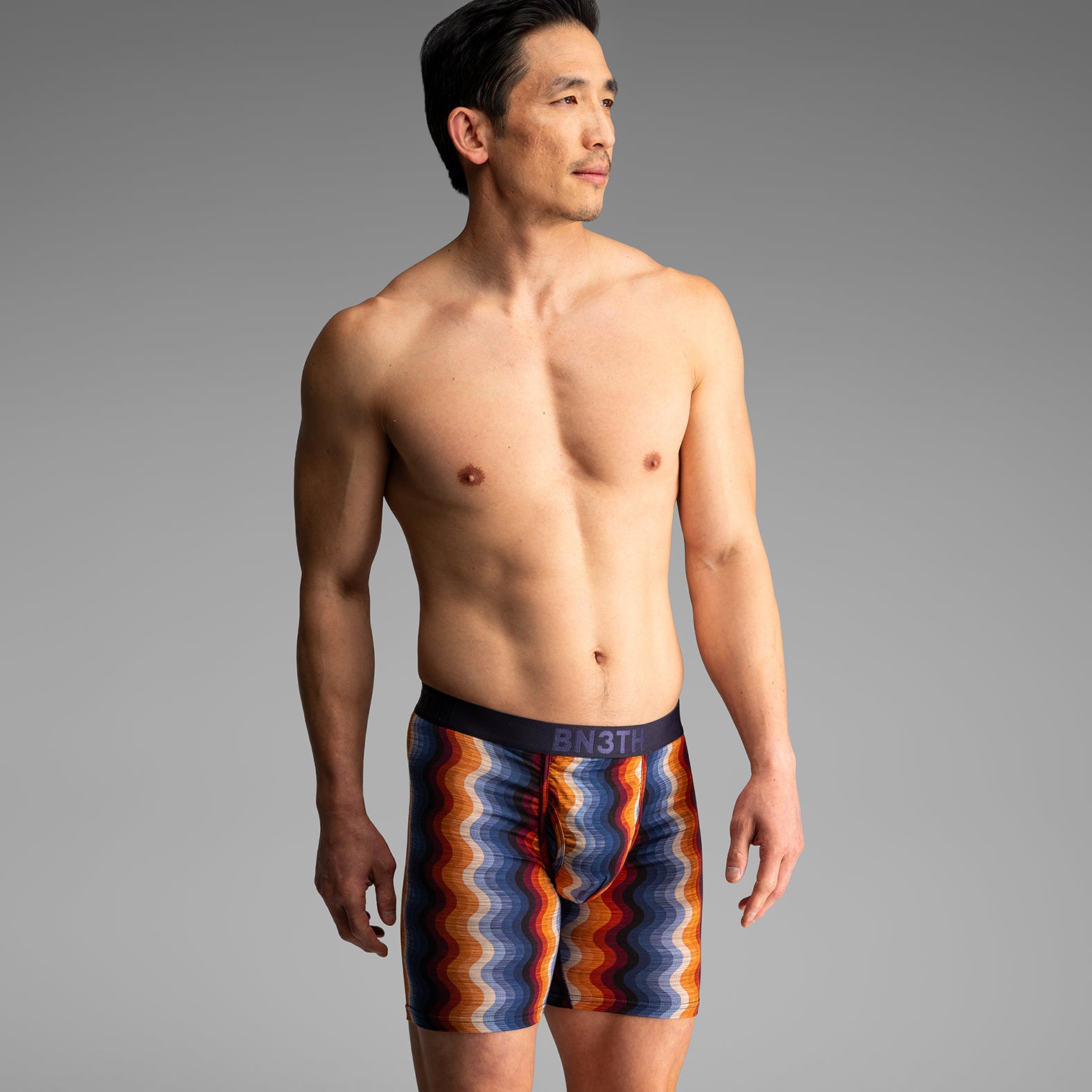 Classic Boxer Brief With Fly  Retro Wave Blackfrom BN3TH Underwear