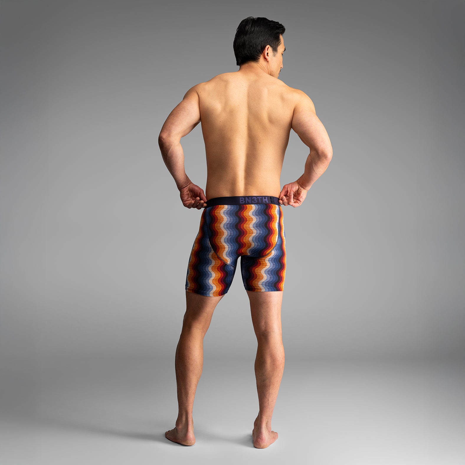 Classic Boxer Brief With Fly  Retro Wave Blackfrom BN3TH Underwear