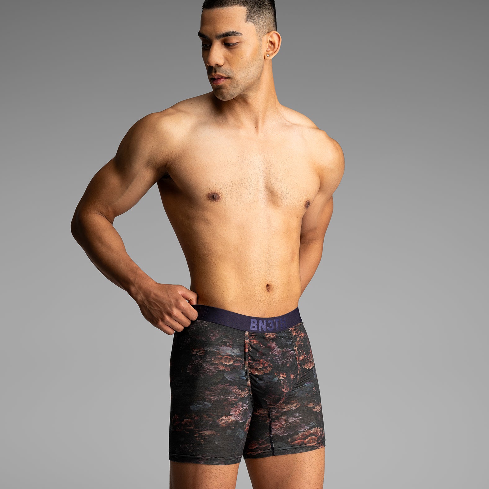 Classic Icon Boxer Brief  Dark Floral Dark Navyfrom BN3TH Underwear