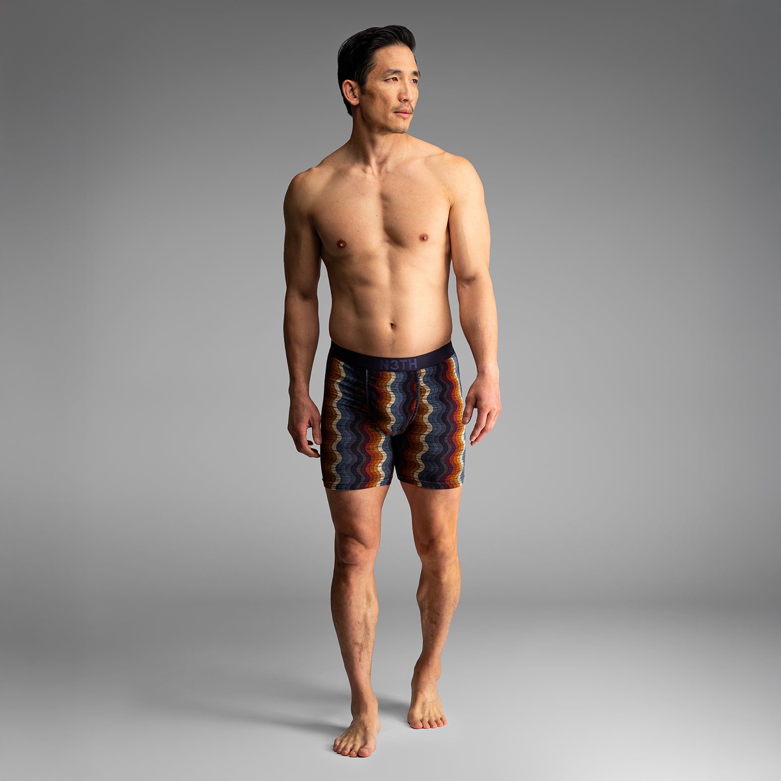 Classic Boxer Brief Retro Wave Blackfrom BN3TH Underwear