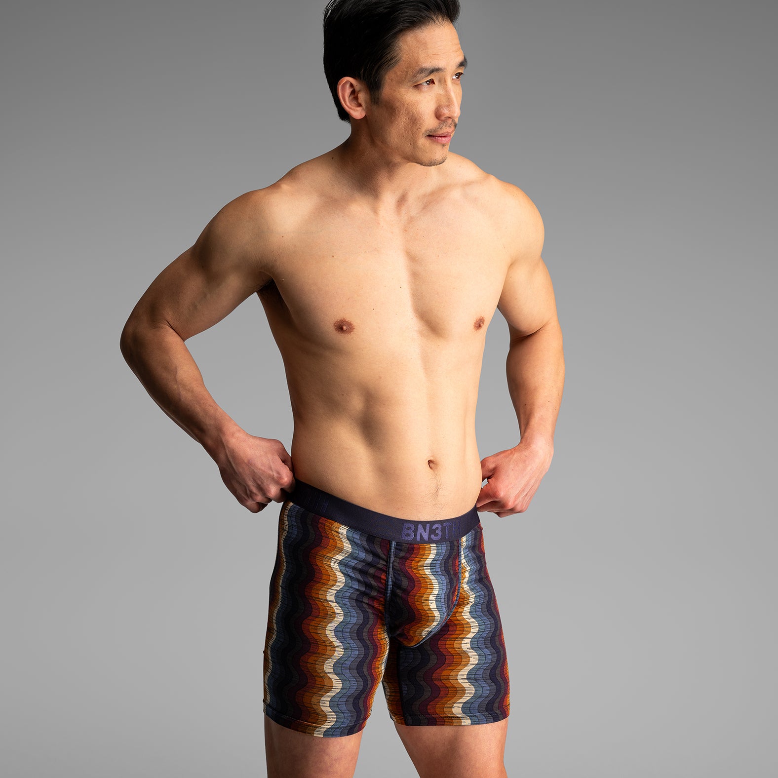 Classic Boxer Brief Retro Wave Blackfrom BN3TH Underwear