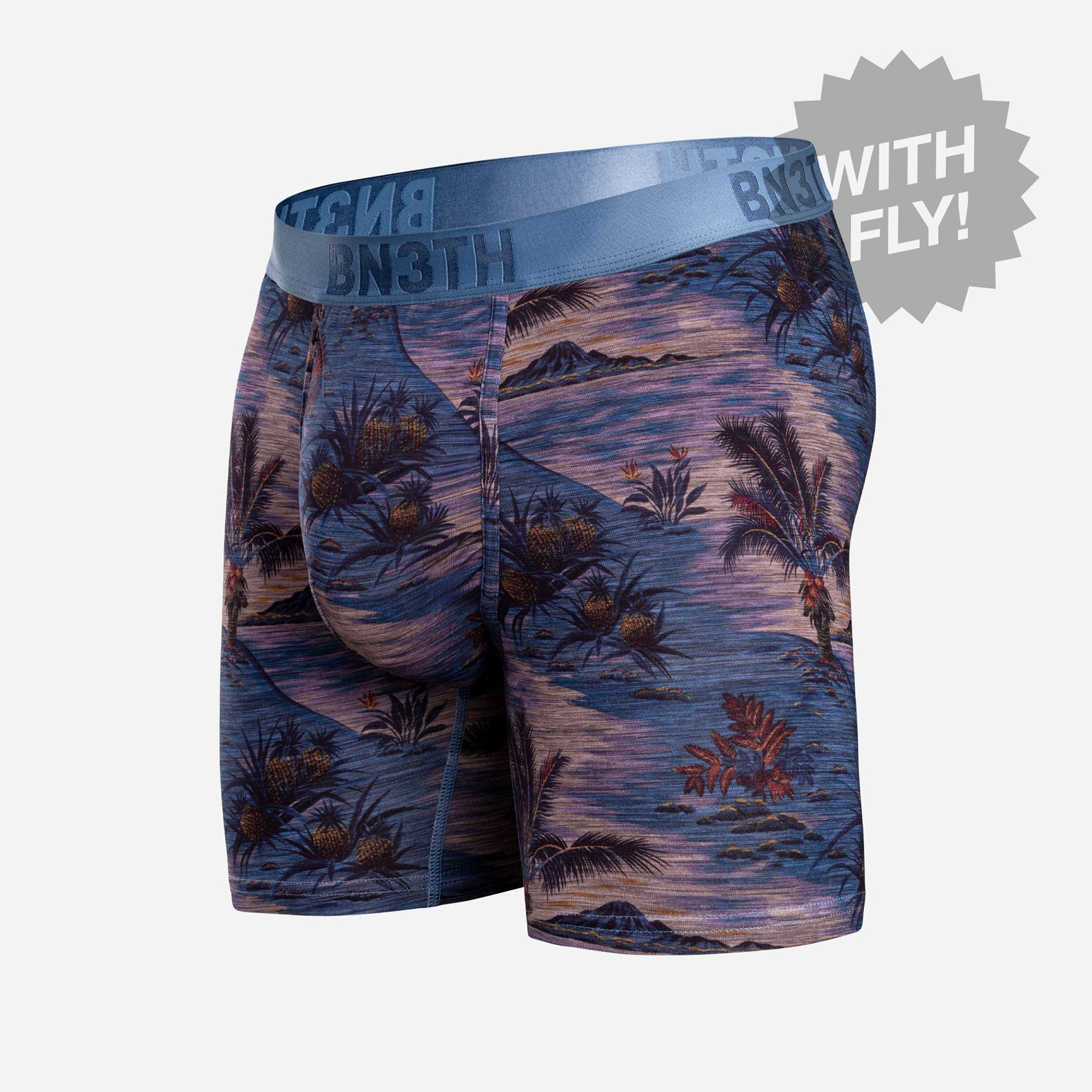 Classic Icon Boxer Brief With Fly : Vintage Tropics - Heather Fog from BN3TH Underwear