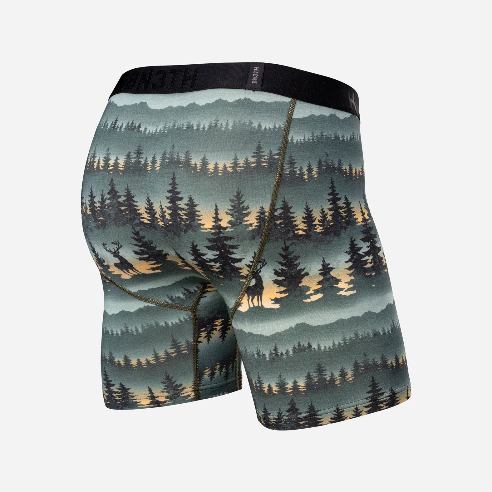 Classic Icon Boxer Brief:  Forest Stag - Deepest Spruce from BN3TH Underwear