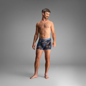 Classic Icon Trunk:  Vintage Tropics - Heather Fog from BN3TH Underwear
