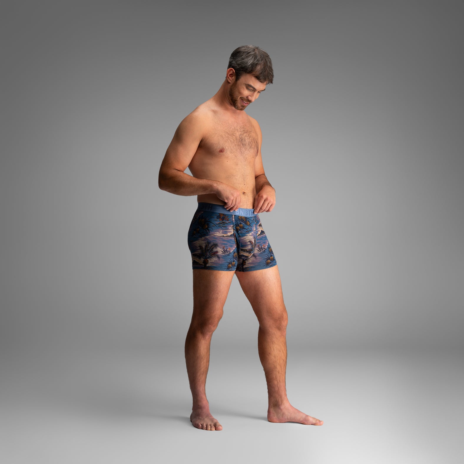 Classic Icon Trunk With Fly : Vintage Tropics-Heather Fog from BN3TH Underwear