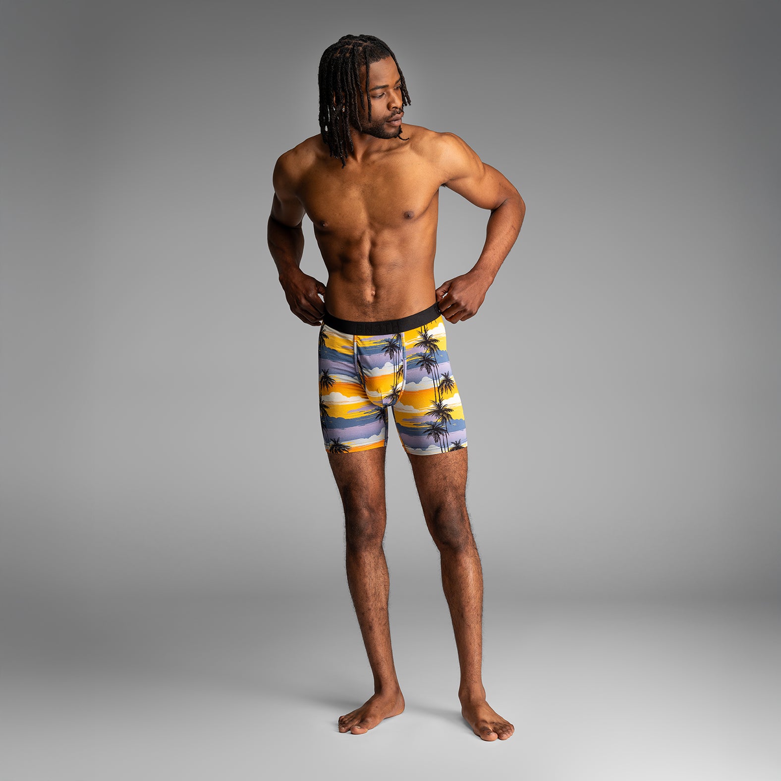 Classic Boxer Brief With Fly  Palm Tree Horizon Mimosafrom BN3TH Underwear