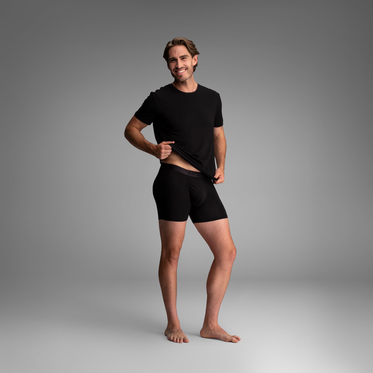 Cotton Essentials Boxer Brief: Black 3 Pack