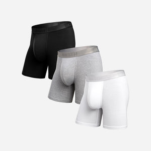 Essentials Boxer Brief : Black/Heather Gray/White 3 Pack