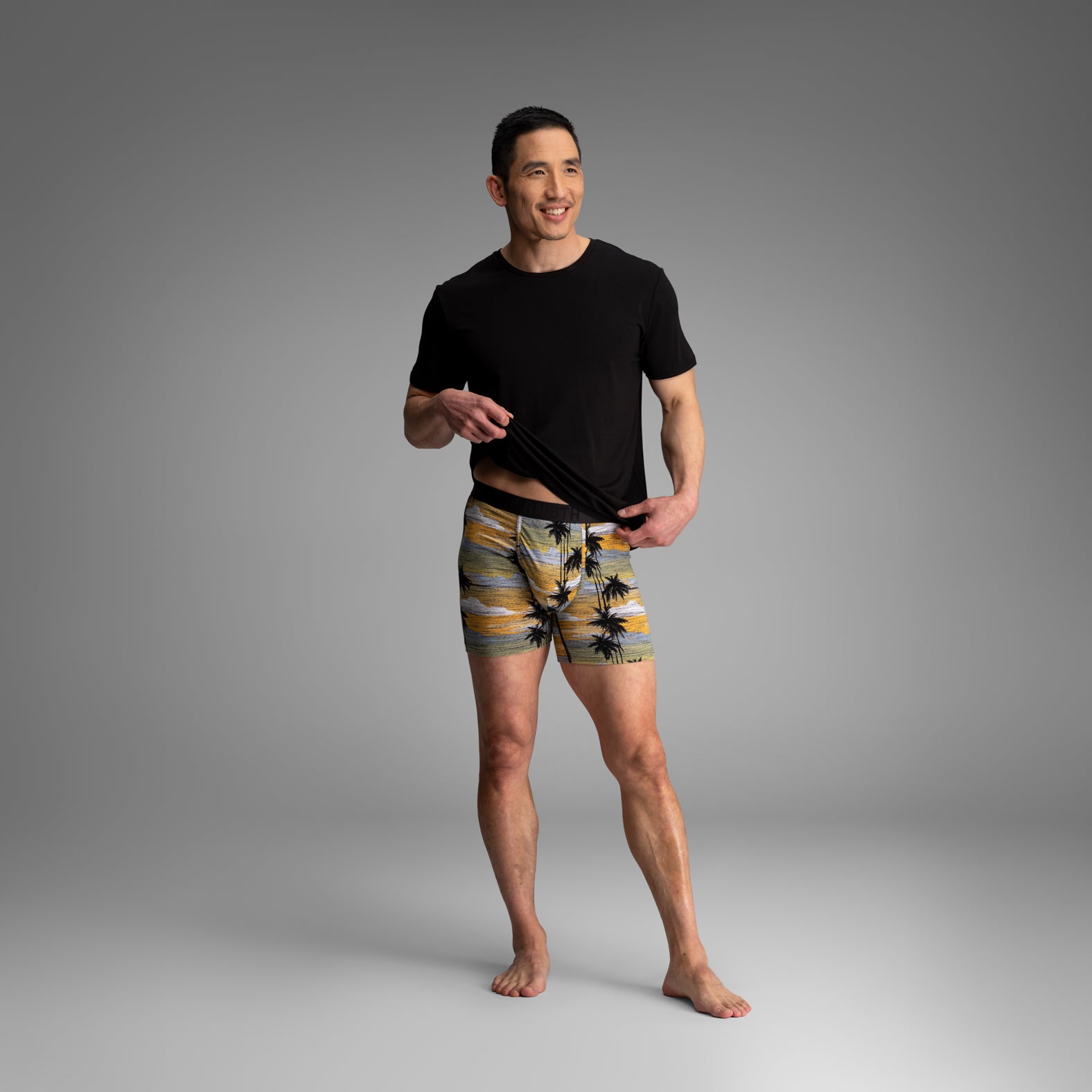 Essentials Boxer Brief: Palm Tree Horizon - Slate from BN3TH Underwear