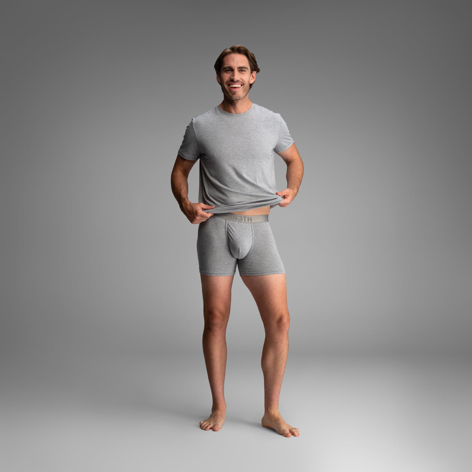 Cotton Essentials Boxer Brief : Black/Heather Gray/White 3 Pack