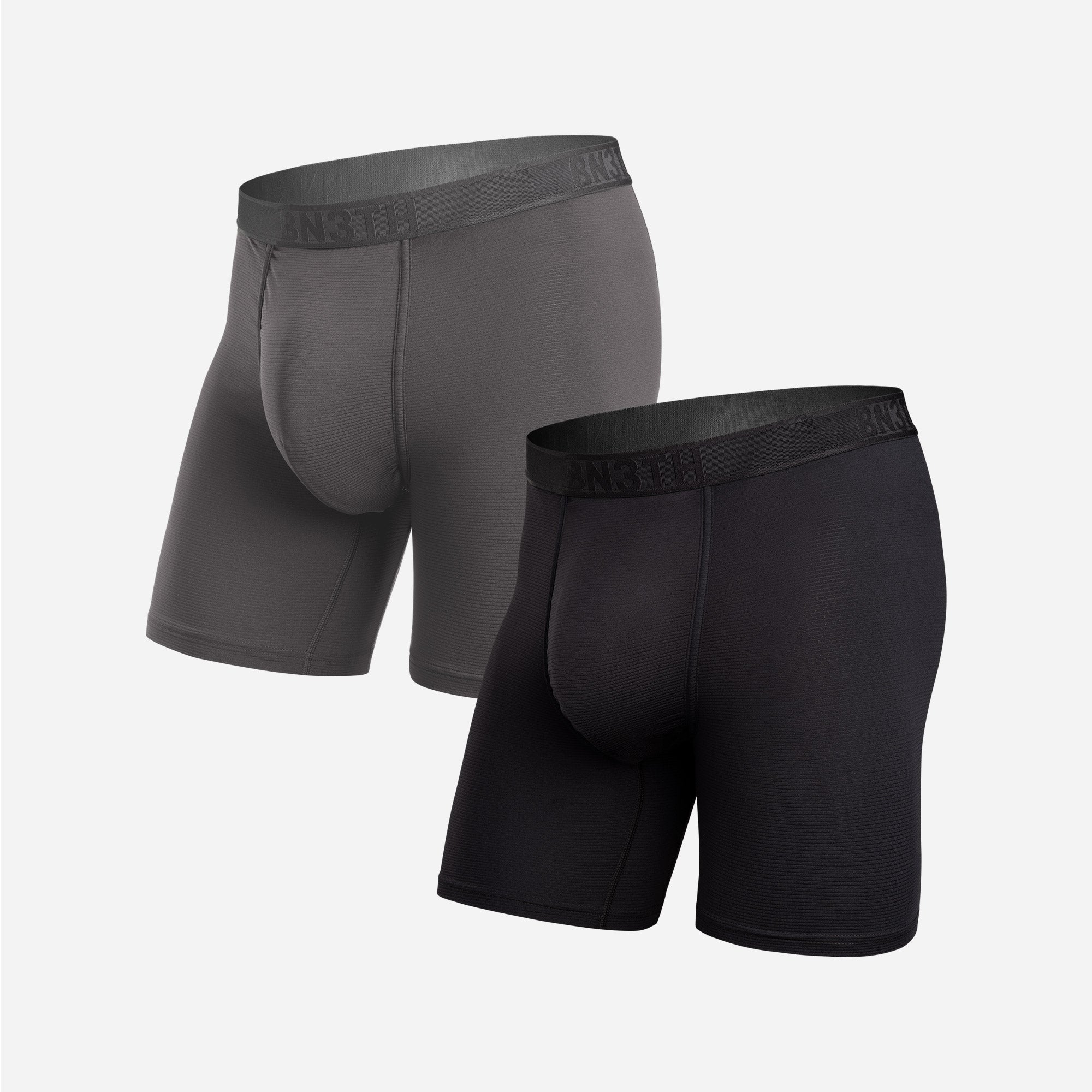 Pro Flex Boxer Brief : Black/Charcoal 2 Pack