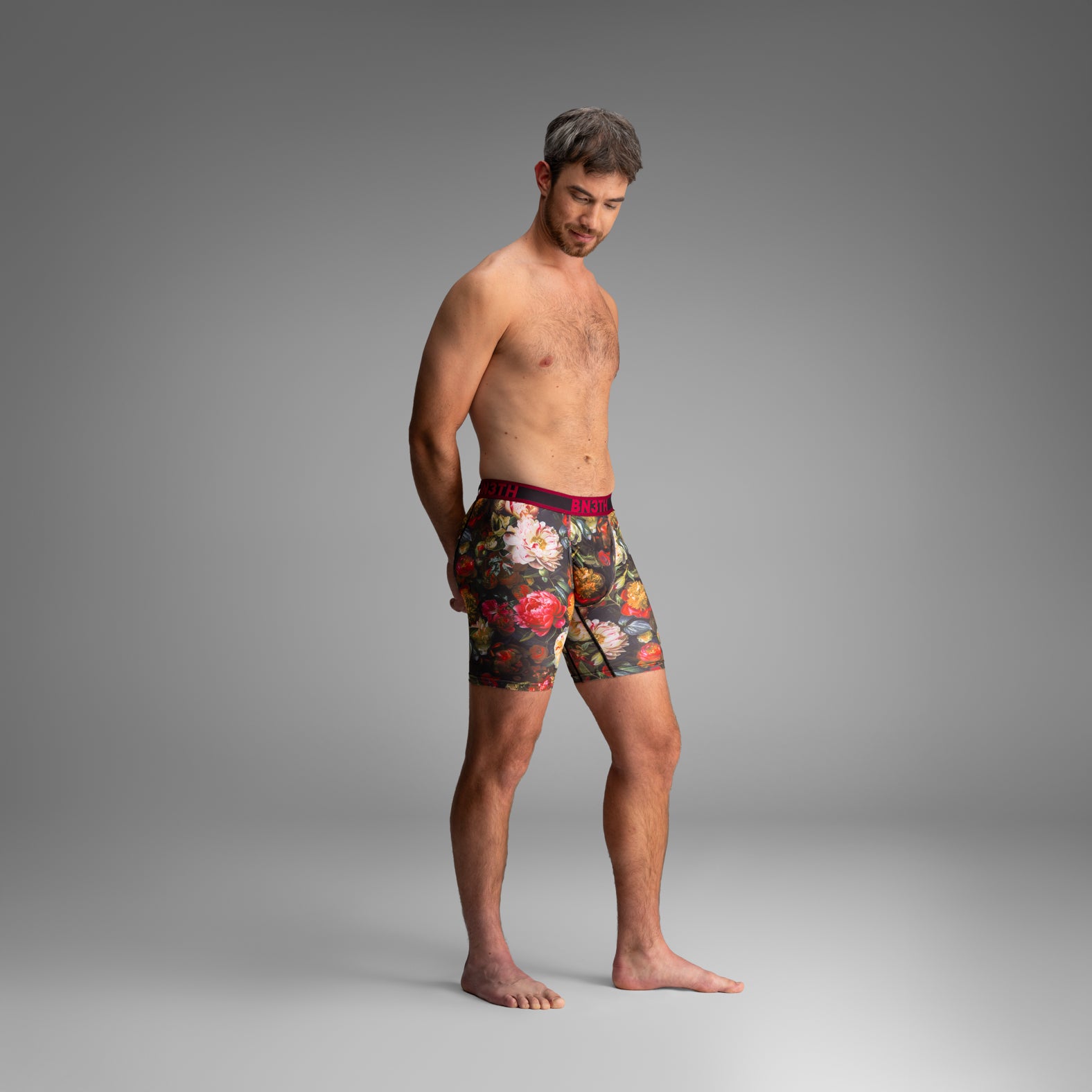 Pro Flex Max Boxer Brief:  Gothic Bouquet - Pink from BN3TH Underwear