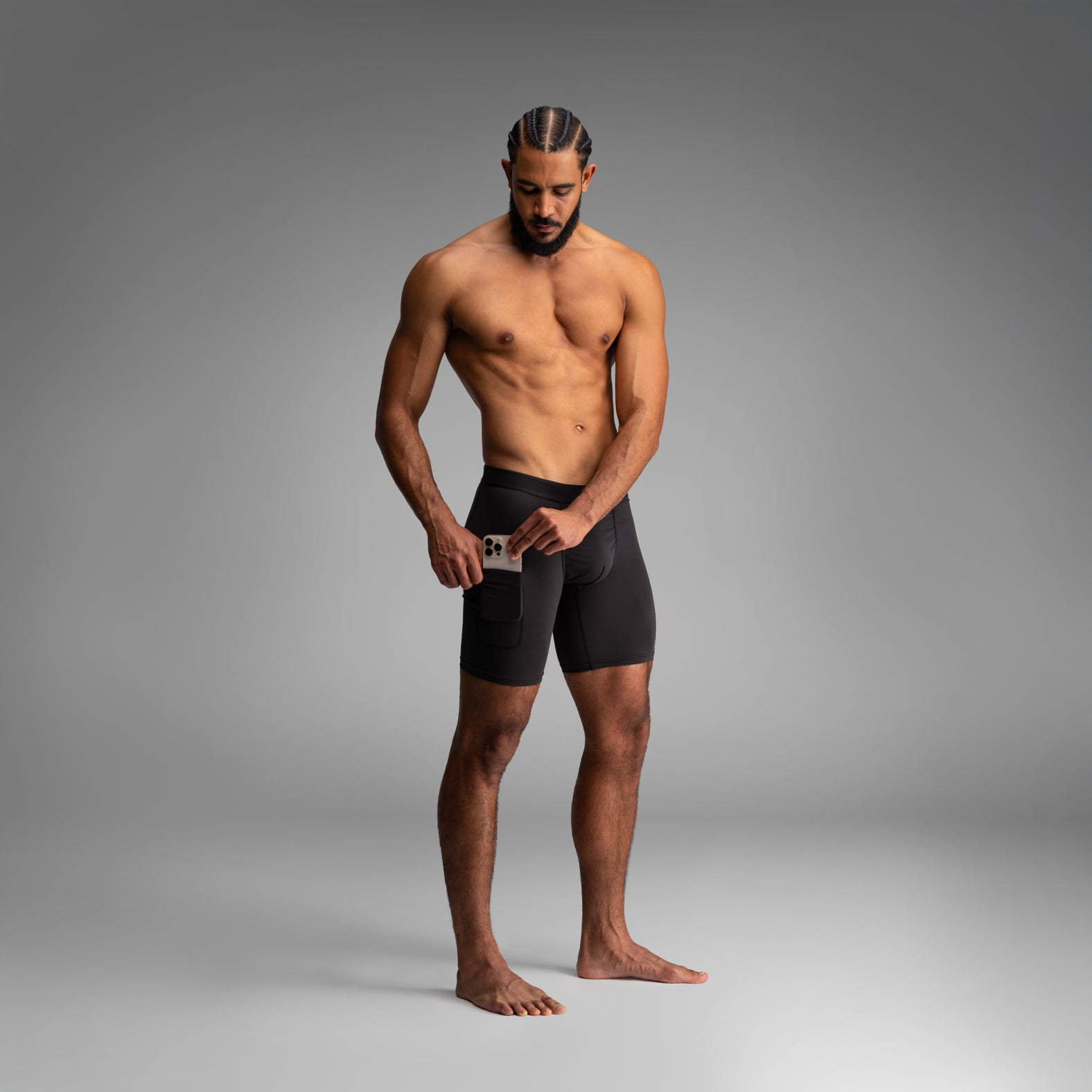 Pro Ultra Liner Short With Pocket: Lucas Beaufort - Black | BN3TH Underwear