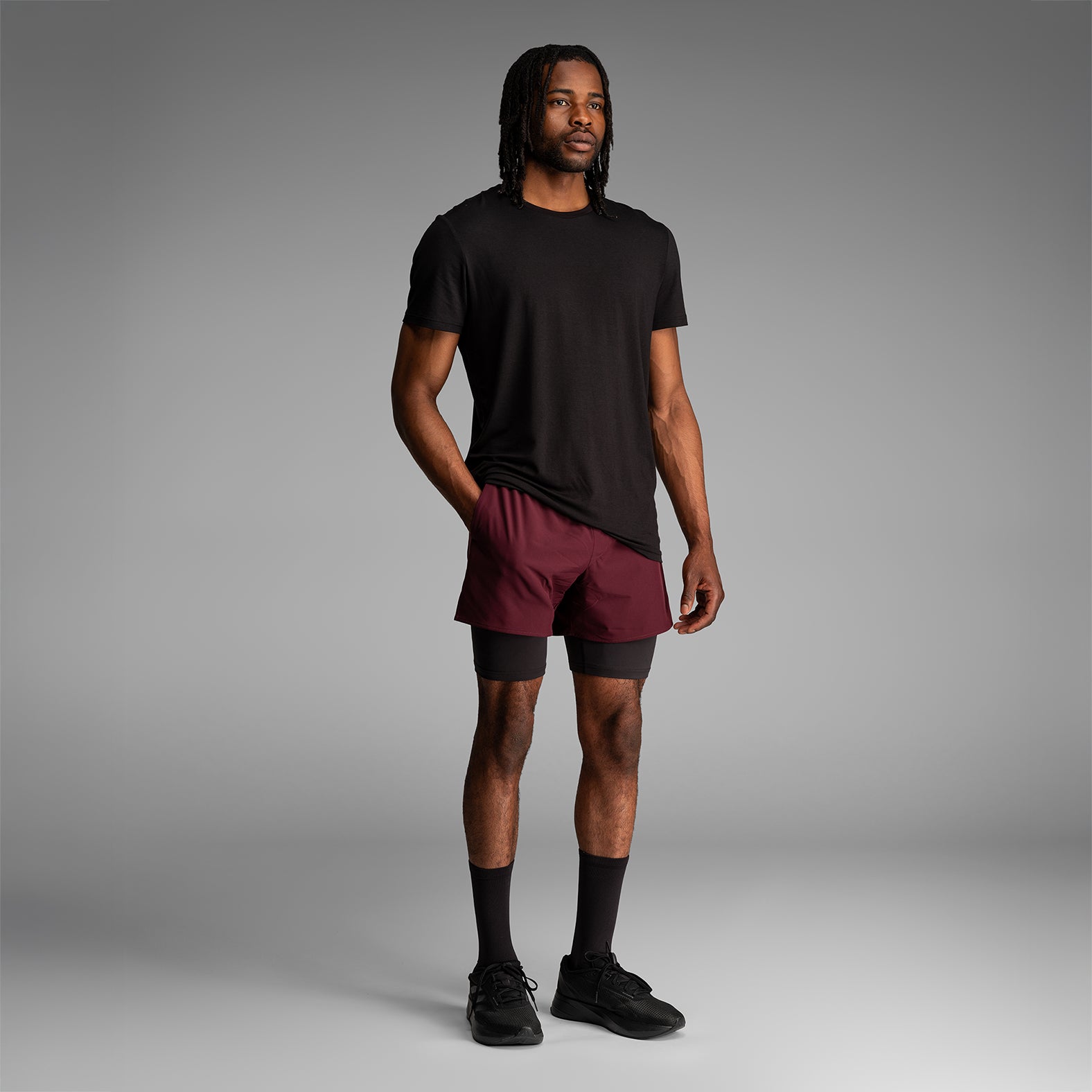 Session Short 2N1 Training Short 5": Wine Red | BN3TH Underwear